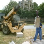 Contalmaison Cairn 2004 - mounting the blocks