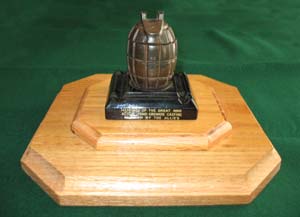 Grenade inkwell golf trophy